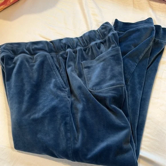 loft blue velour jogger sweatpants sz medium - Picture 5 of 5